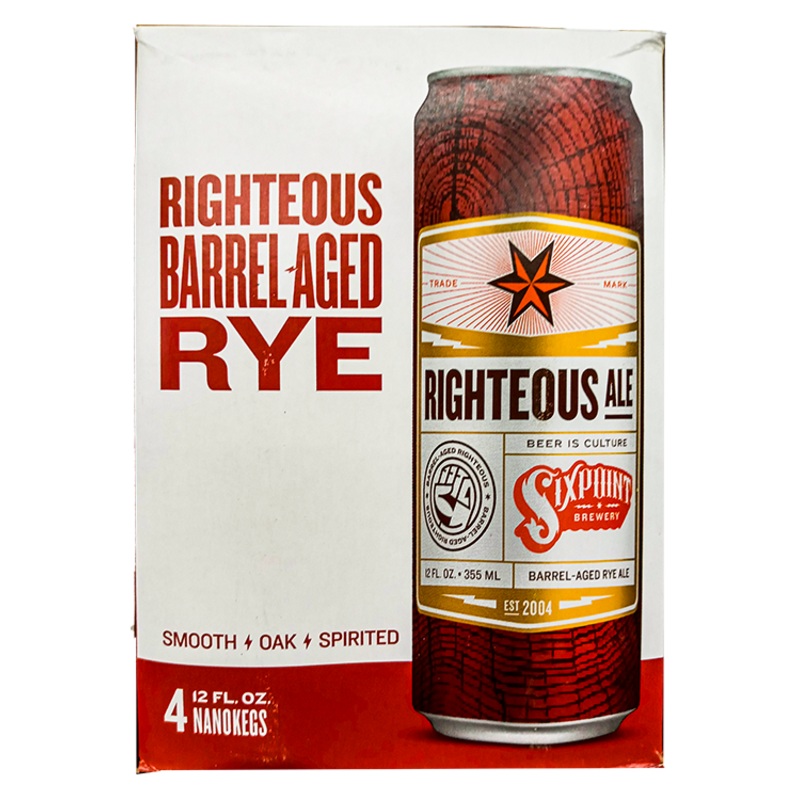 Sixpoint Righteous Ale Barrel-Aged Rye, 4-pack (12oz)