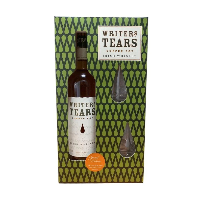 Writers Tears Copper Pot Still Irish Whiskey Gift Set With 2 Glasses 750mL