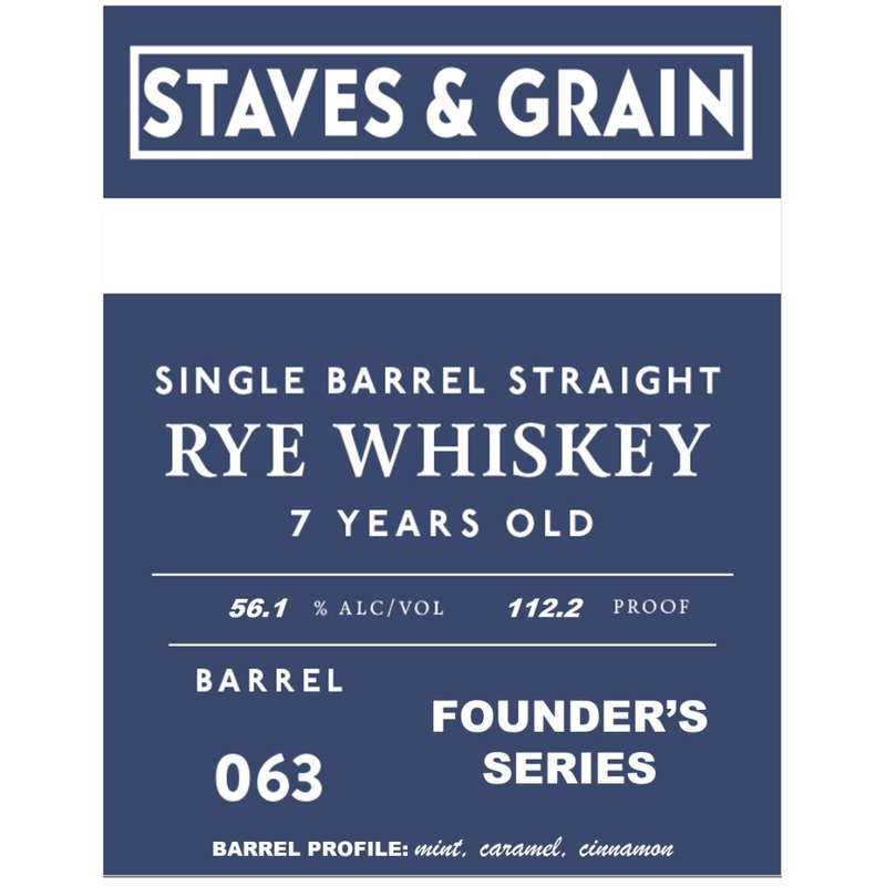 Staves & Grain Founders Series 7 Year Old Straight Rye