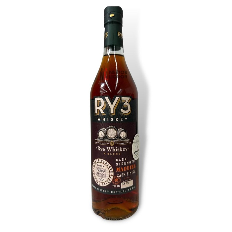 Ry3 Rye Whiskey Cask Strength Madeira Cask Finish 'Sip Whiskey X Nestor Liquor' Private Selection 750ml