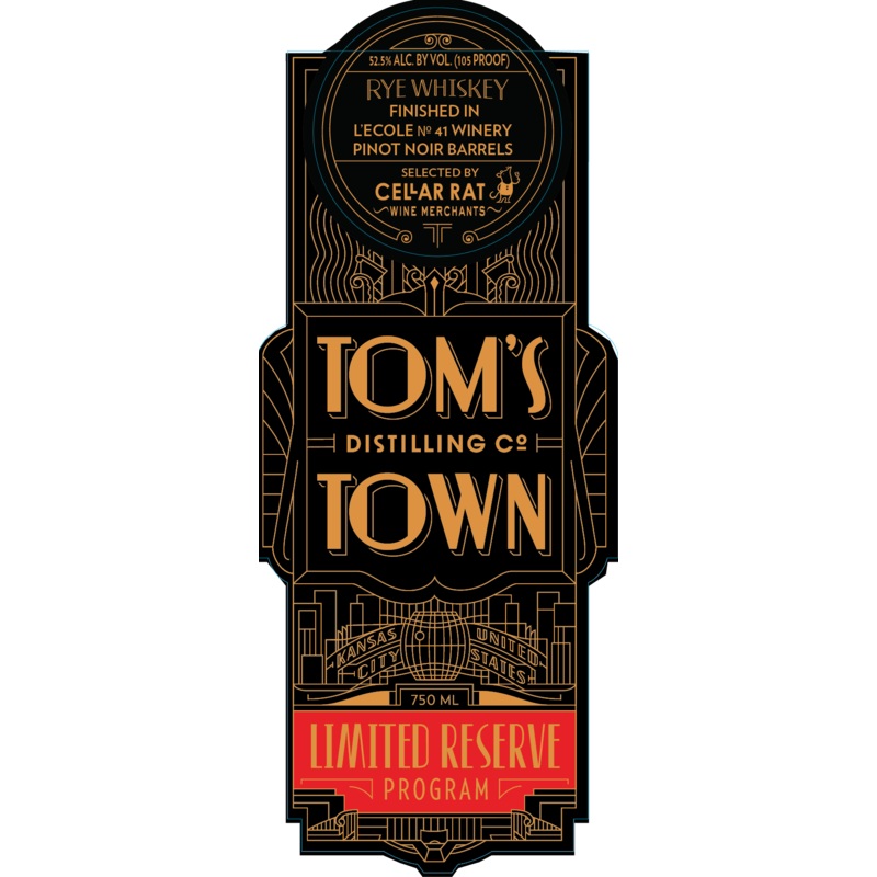 Tom's Town Rye Whiskey Pinot Noir Barrel Finish Limited Reserve