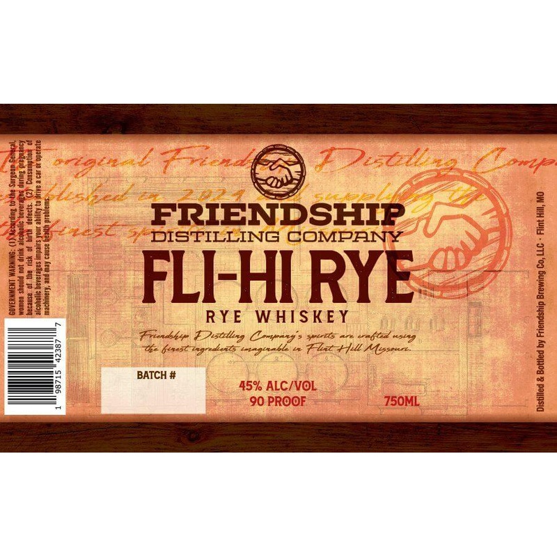 Fli-Hi Rye Whiskey by Friendship Distilling Company