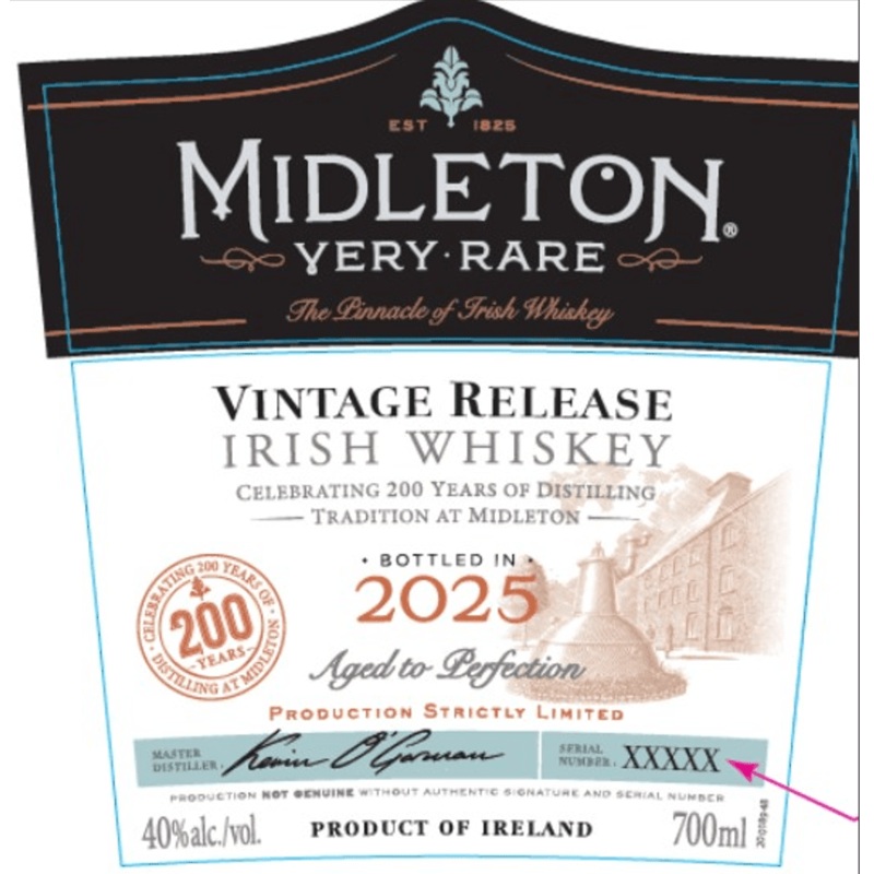 Midleton Very Rare Vintage Release 2025 Irish Whiskey 700ml