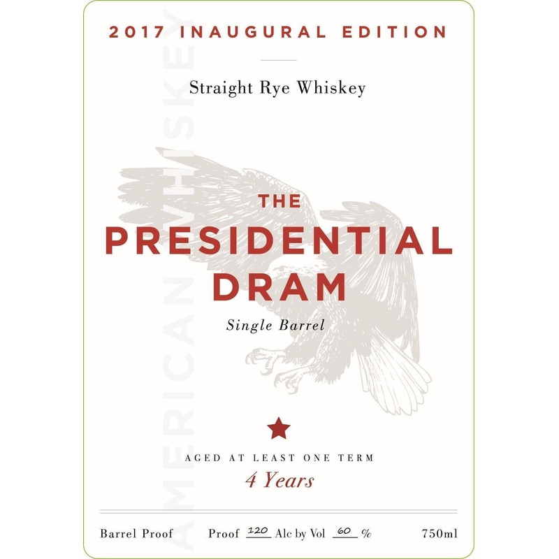 The Presidential Dram Straight Rye Whiskey Single Barrel Aged 4 Years